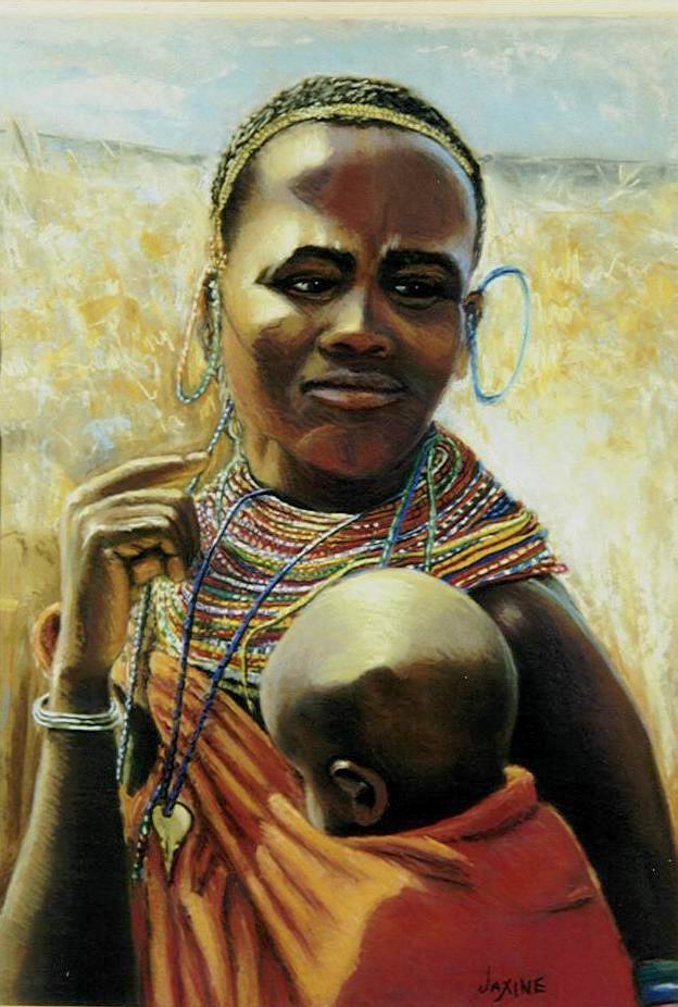 African Woman and Baby-enh